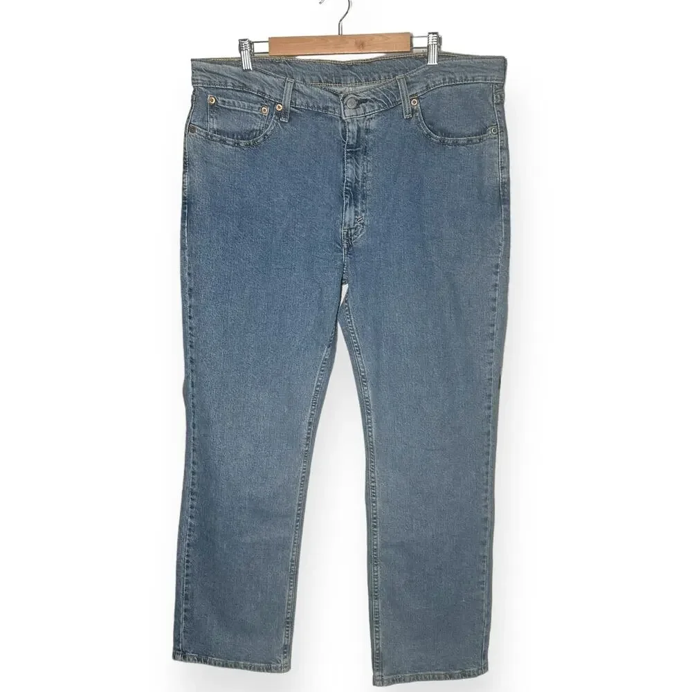 LEVI'S 514 Straight Jeans Denim Relax Medium Wash Mid Rise Classic Baggy 40 x 30